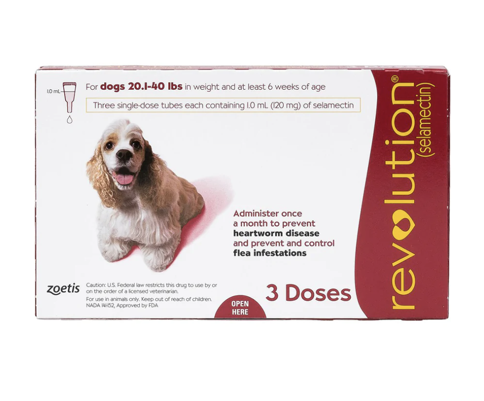 Revolution Spot-On for Dogs 20.1 - 40lb (Red) 3pc