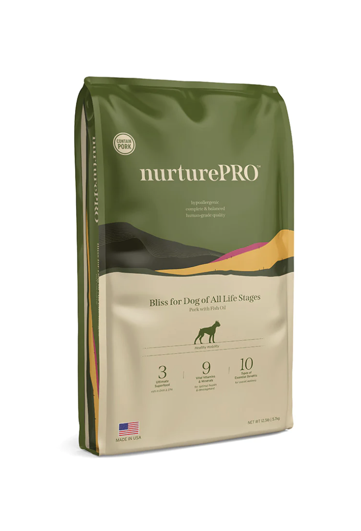 Nurture Pro Dog Bliss Pork with Fish Oil All Life Stages 12.5lb