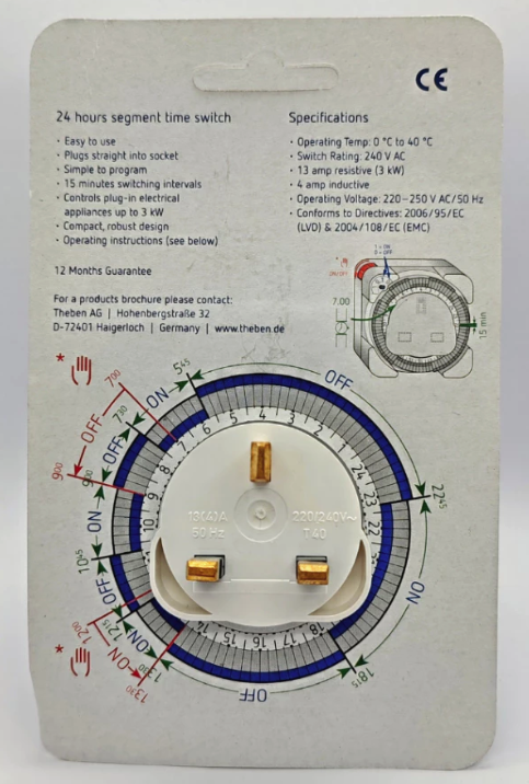 THEBEN Timer 26 13A Amps Electrical Timer 24 Hours Segment Time Switch | Model : TIMER-01 Germany