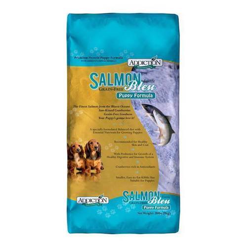 Addiction Dog Puppy Salmon Bleu Formula   2 Sizes