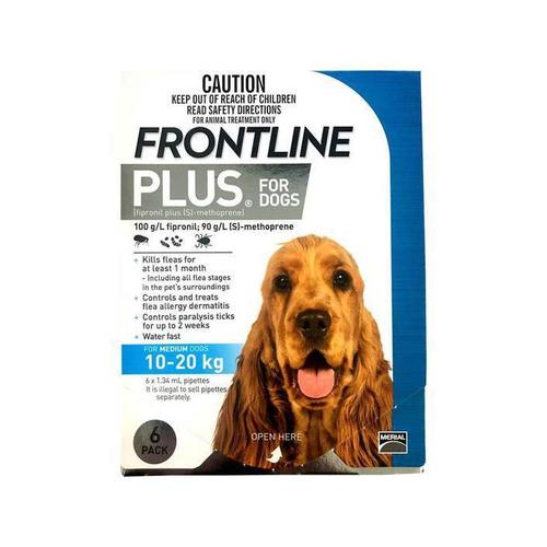 Frontline Plus Spot-On for Dogs  6pc   5 SIZES 