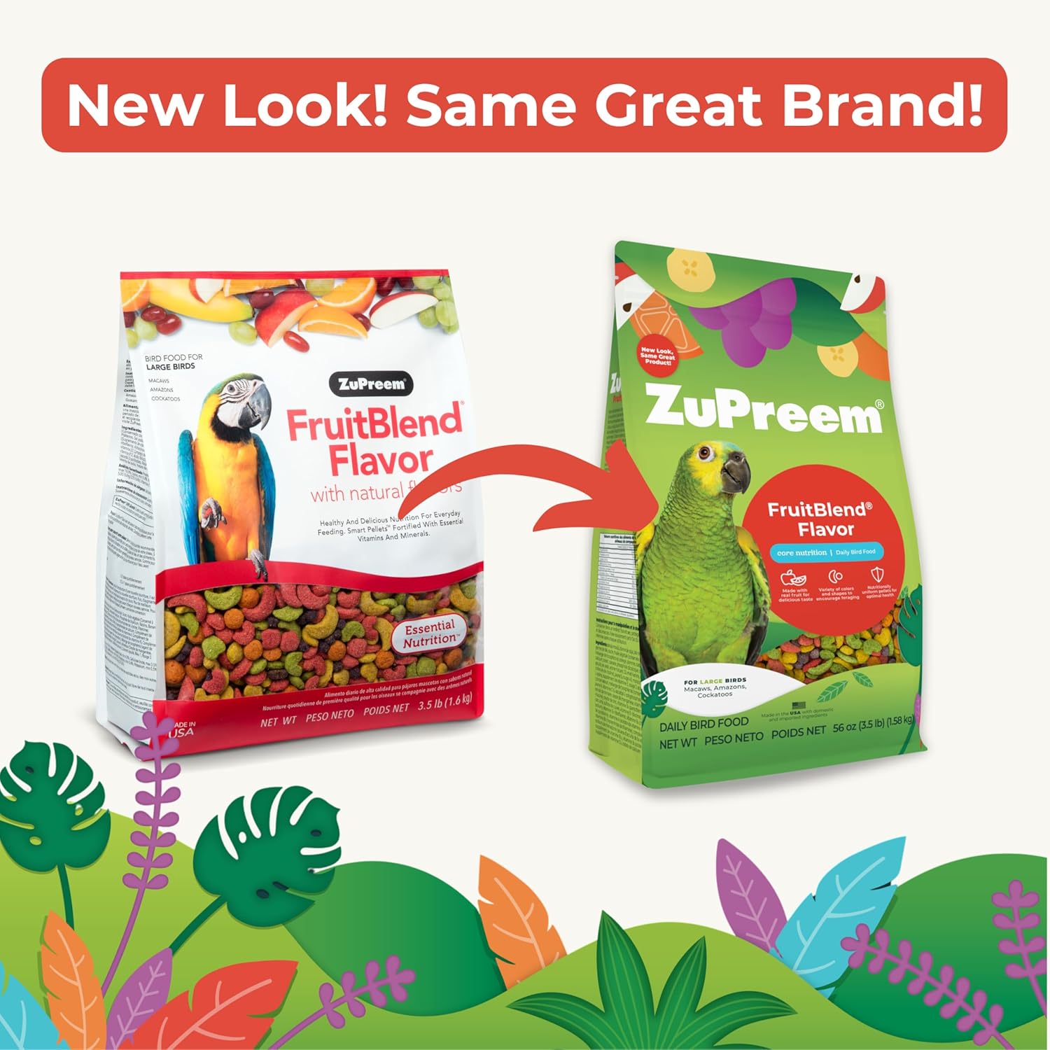 Zupreem FruitBlend® Flarvor for Large Birds 3.5lb 1.6KG 3.5LBS