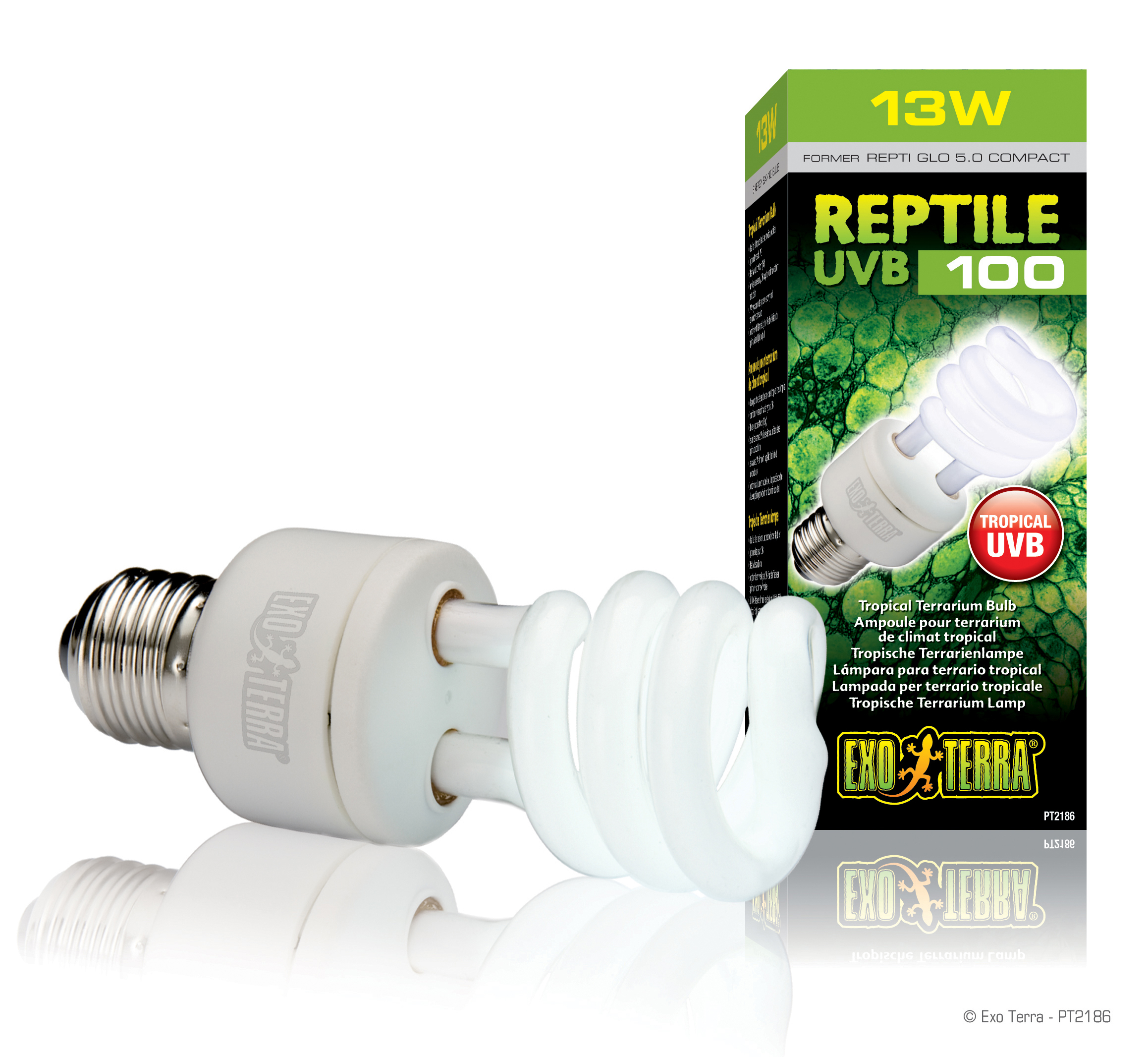 EXO TERRA REPTILE UVB100 PT2186 - 13W / TROPICAL TERRARIUM BULB
