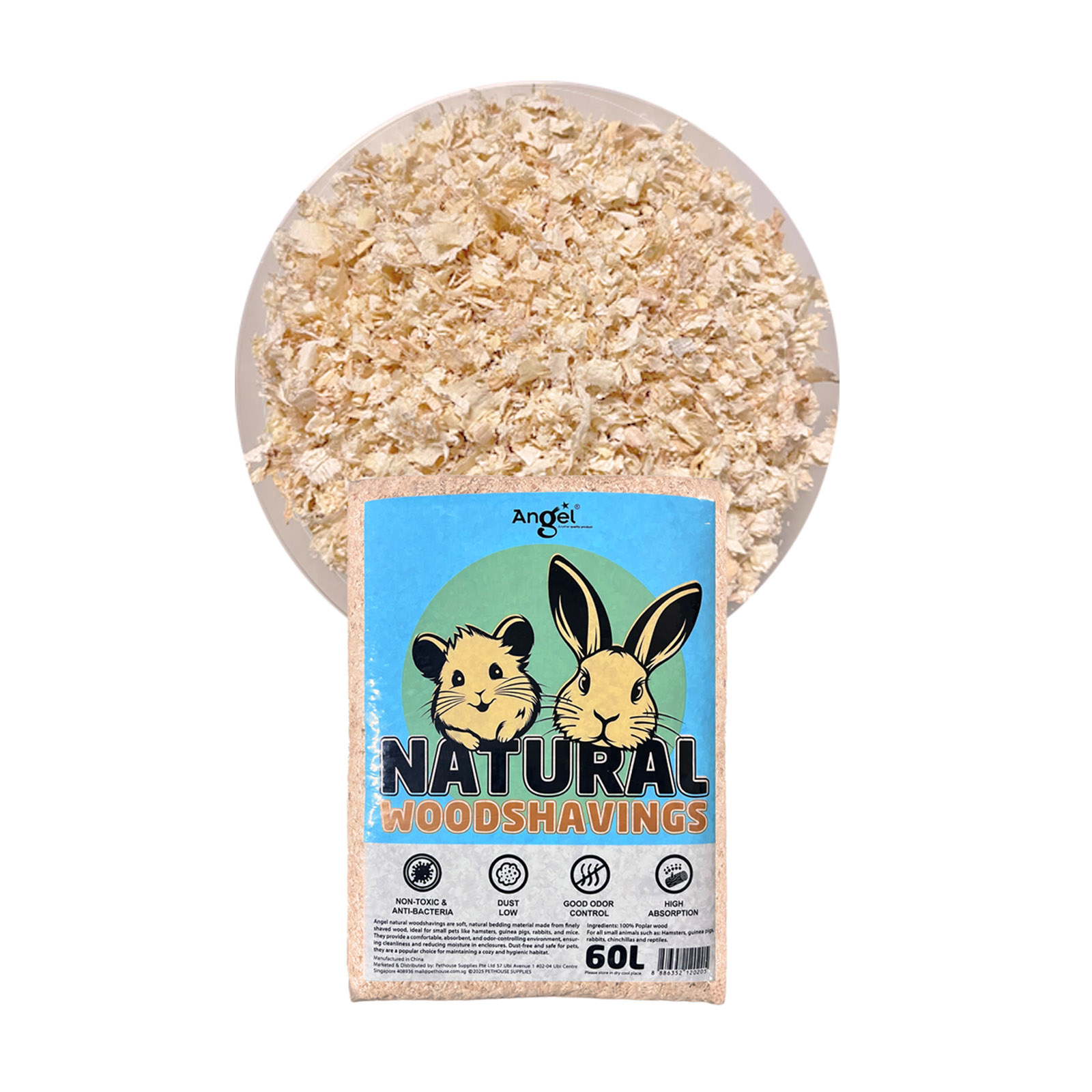 ANGEL Natural WoodShavings 60L