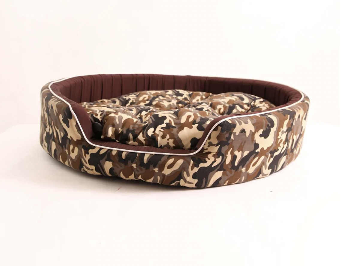 Premium Sky Camouflage Print   Pet Bed Brown  - 3 Sizes