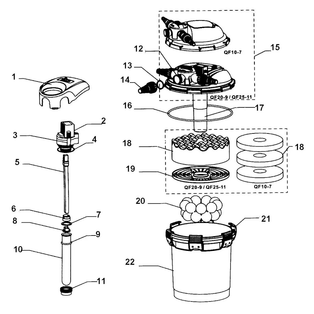 Hailea QF Series QF10-7w Pond Pressure filter with UVC