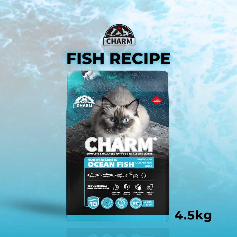 CHARM NORTH ATLANTIC OCEAN FISH 4.5kg CAT + Free 2 bags of 340g