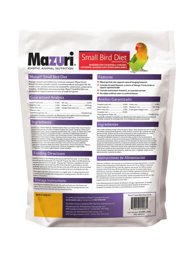 MAZURI® SMALL BIRD DIETS 1KG