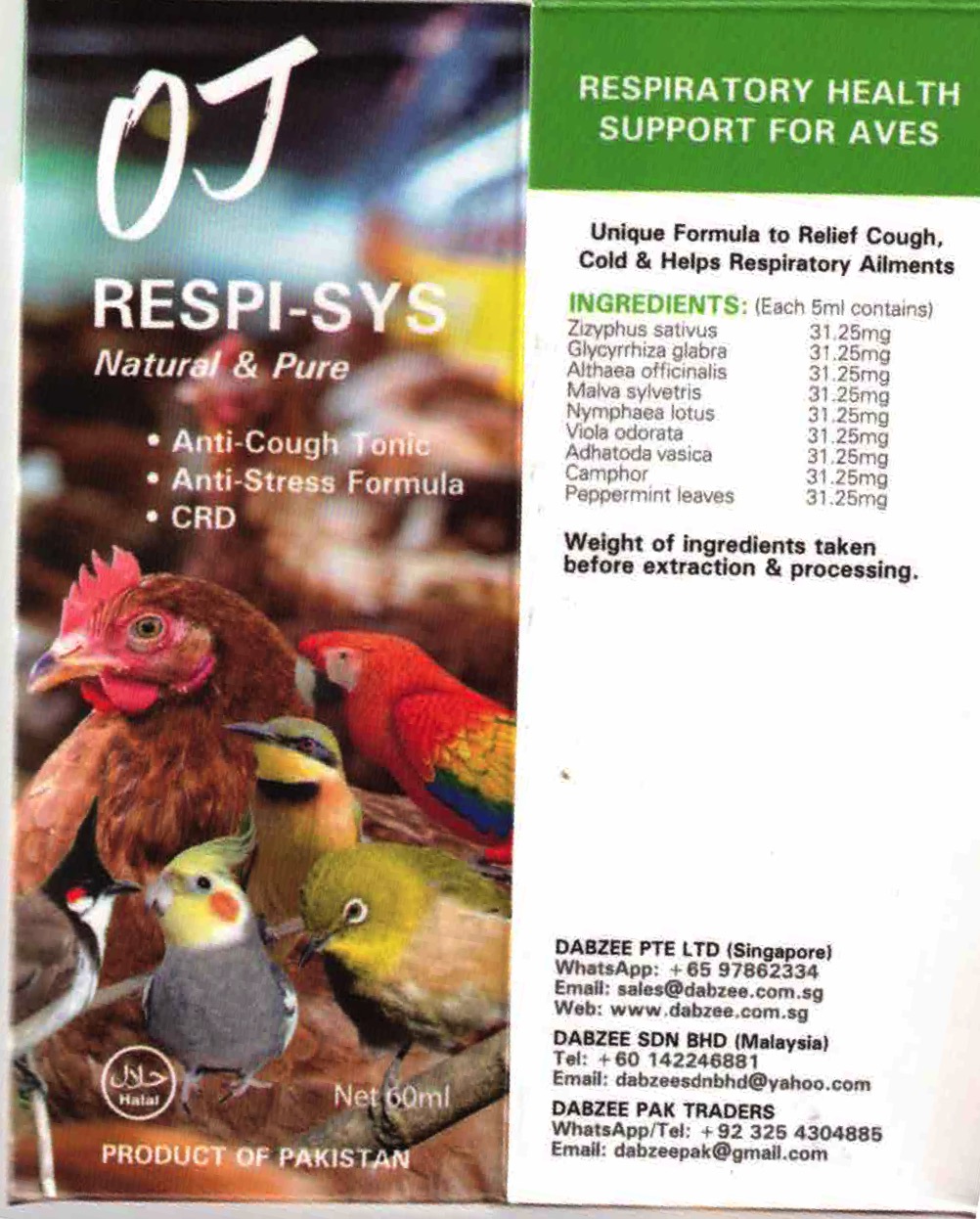 OJ RESPI-SYS 60ml