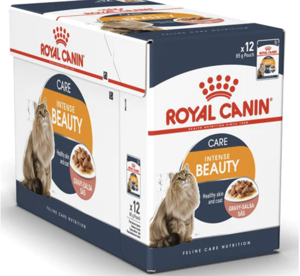 Royal Canin Feline Care Nutrition Intense Beauty Adult Pouch Cat Food 85g x12