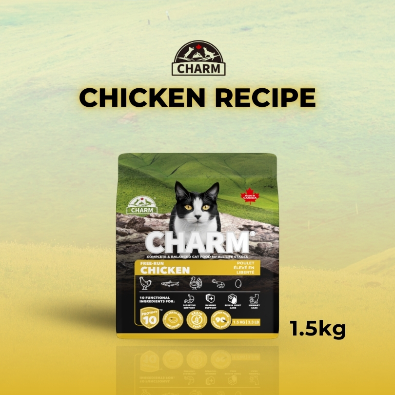 CHARM FREE-RUN CHICKEN 4.5Kg CAT + Free 2 bags of 340g