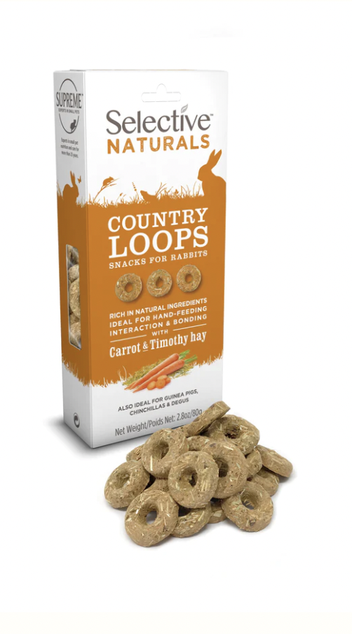 Supreme Selective Naturals Country Loops with Carrot & Timothy Hay (80g)