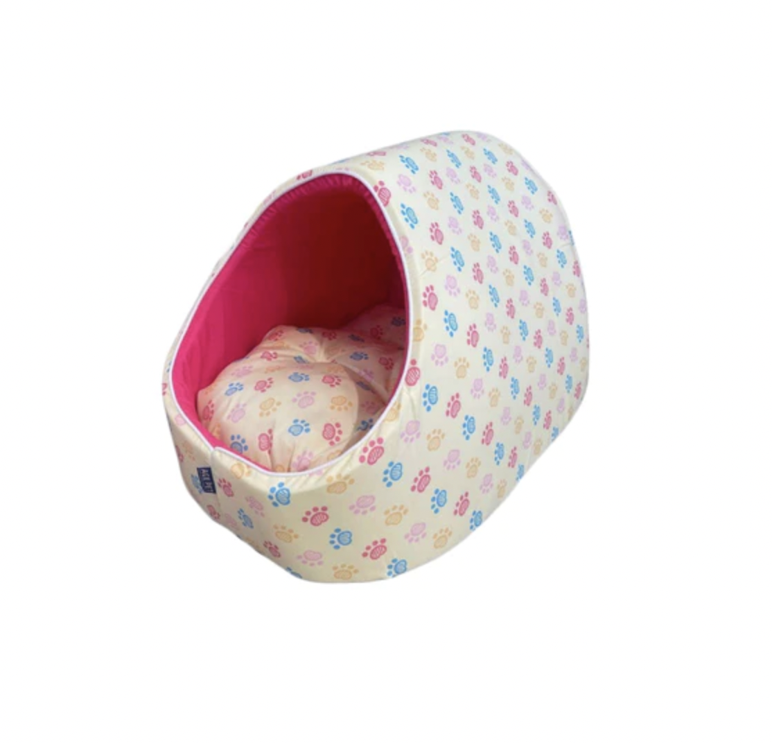 Premium SKY PET Colourful Paws Yellow Igloo Dog Bed