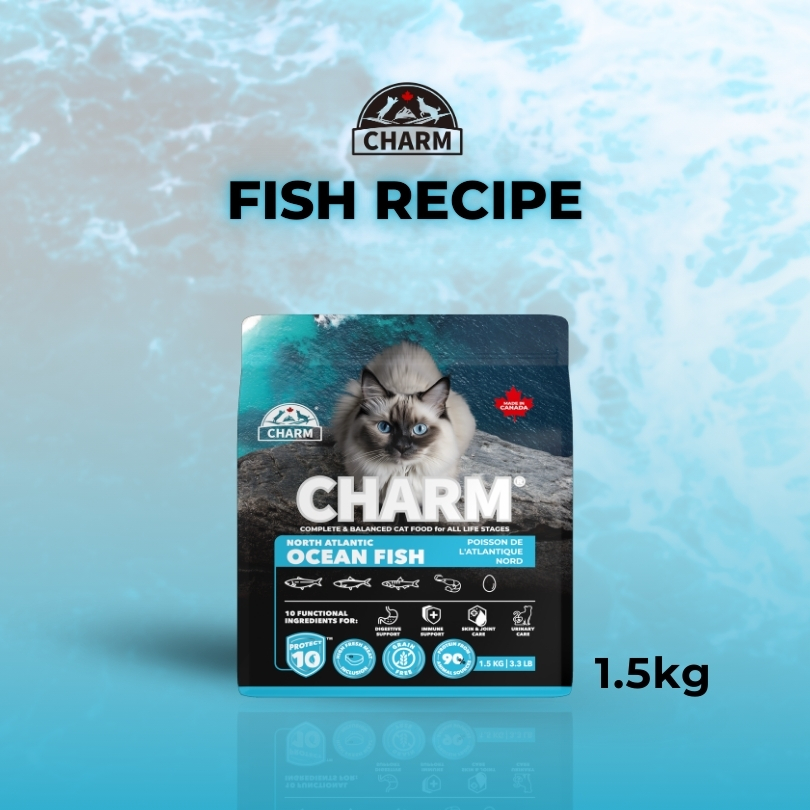 CHARM NORTH ATLANTIC OCEAN FISH 1.5kg CAT + Free 340g