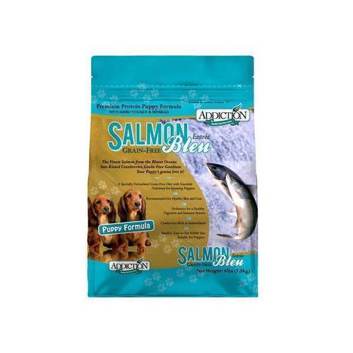 Addiction Dog Puppy Salmon Bleu Formula   2 Sizes