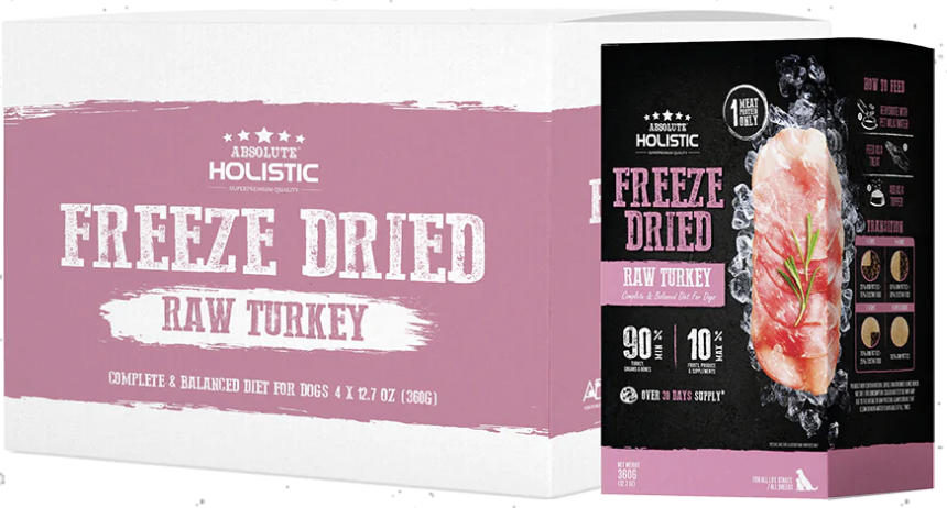Absolute Holistic Dog Freeze Dried Raw Patties Turkey 12.7oz