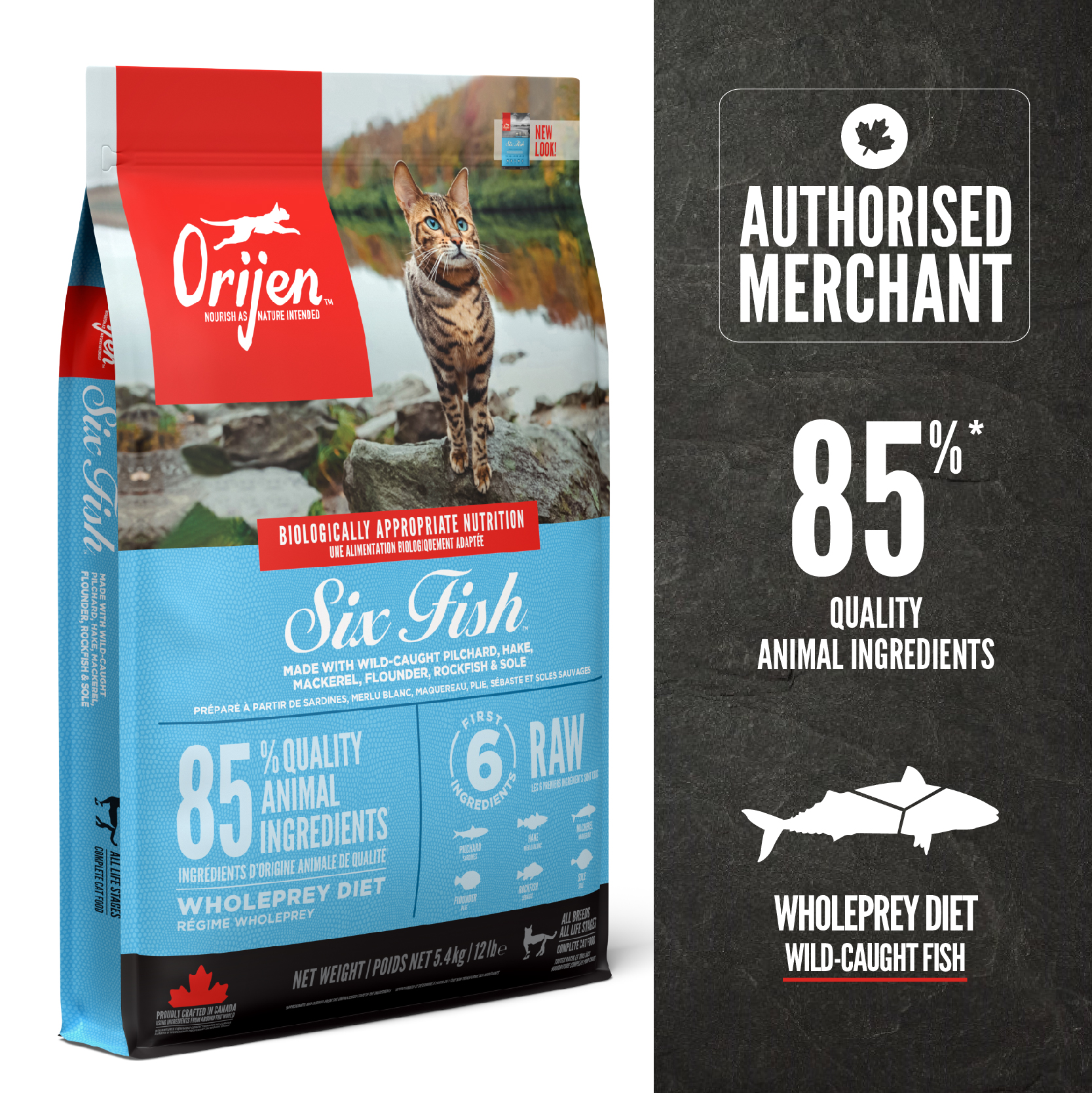 ORIJEN Freeze-Dried Infused Cat Six Fish 340g