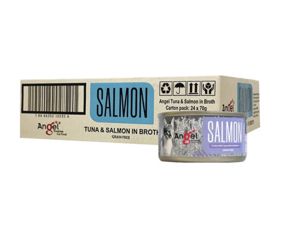 Angel Tuna & Salmon In Broth *Grain-Free* Canned  70g / cartons