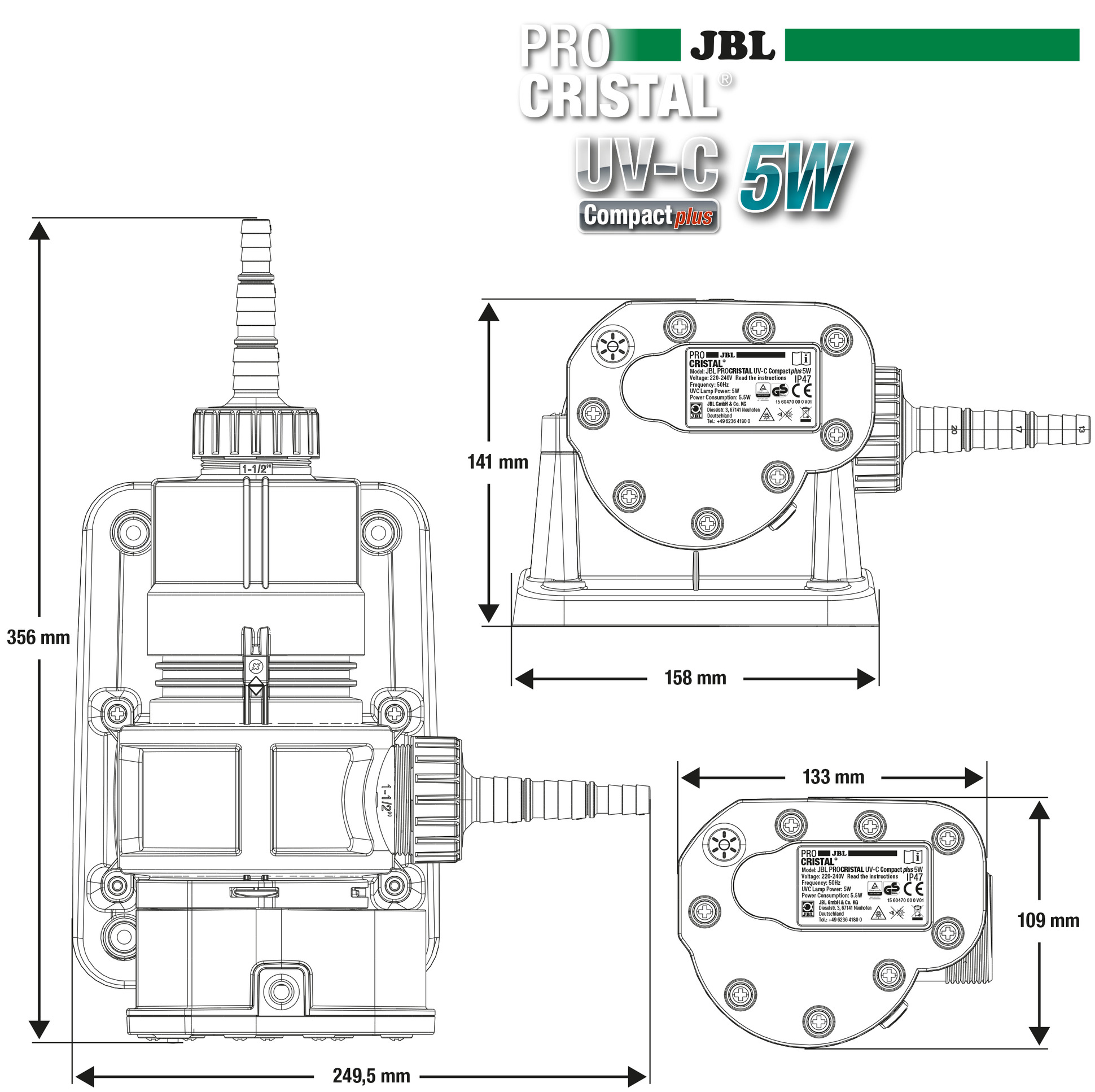 JBL PROCRISTAL UV-C 5watt