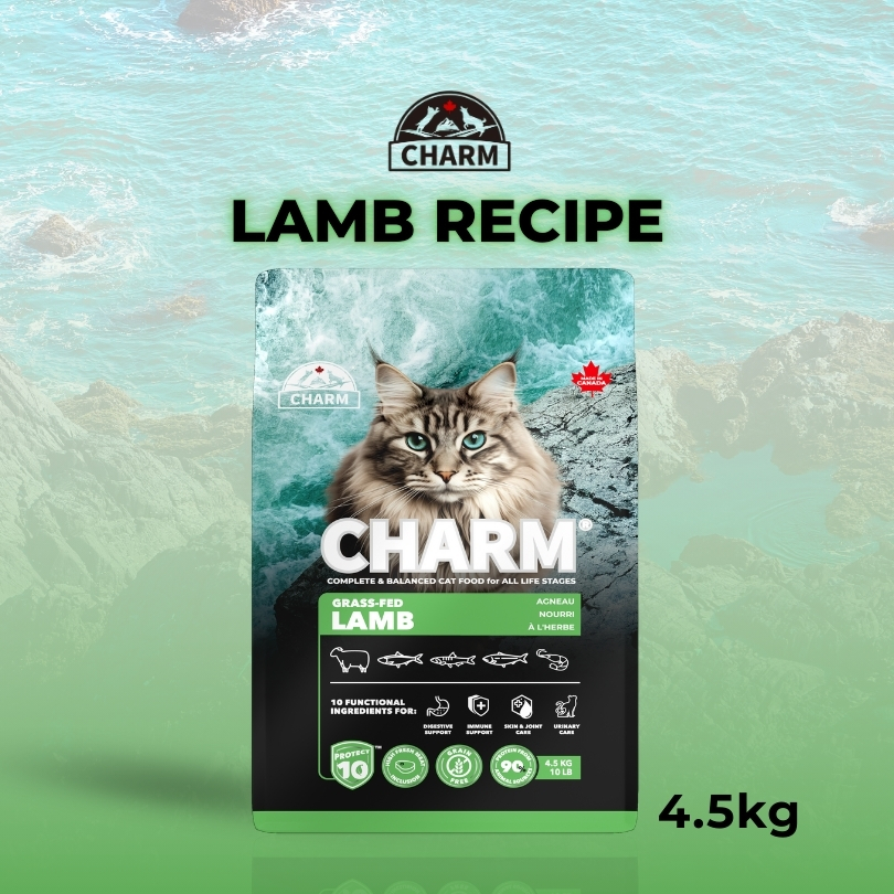 CHARM GRASS-FED LAMB 4.5kg CAT + Free 2 bags of 340g 