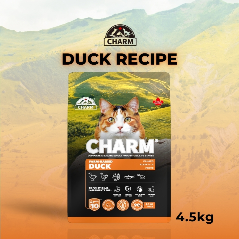 CHARM FARM-RAISED DUCK 4.5kg CAT + Free 2 bags of 340g