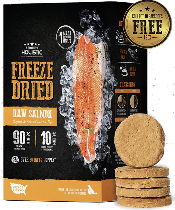 Absolute Holistic Dog Freeze Dried Raw Patties Salmon 14oz