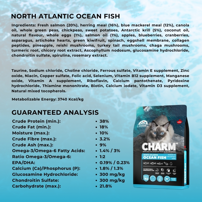 CHARM NORTH ATLANTIC OCEAN FISH 1.5kg CAT + Free 340g