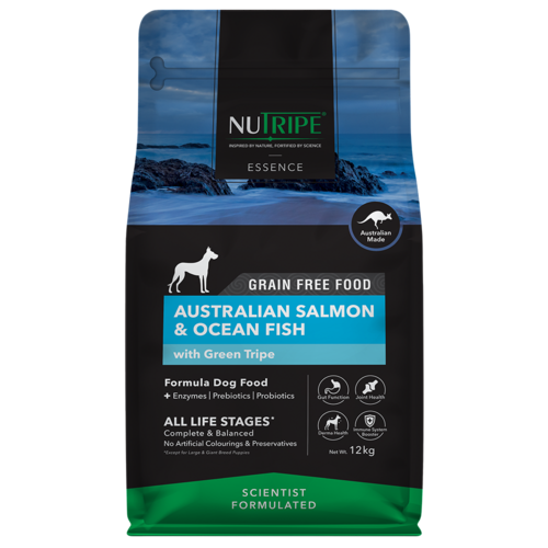 NUTRIPE Dog Essence Australian Salmon-Ocean-Fish-with-Green-Tripe Food        3 Sizes