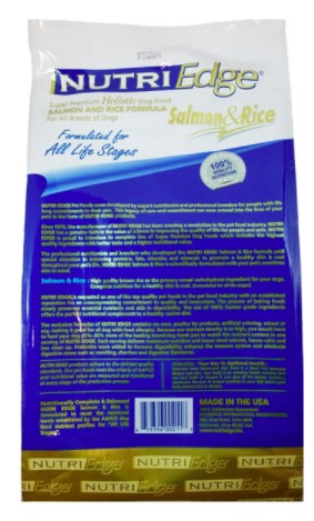Nutri Edge Holistic Dog Food Salmon and Rice