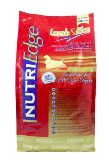 NutriEdge Holistic Dog Food Lamb and Rice      3 Sizes